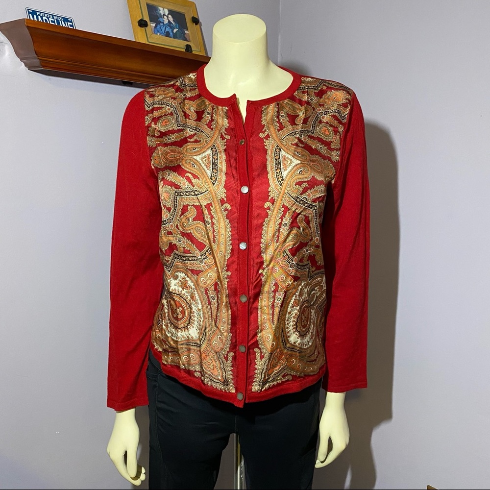 Talbots Petites Merino Wool & Silk Cardigan